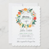 Pastel Dahlia Wildflowers Krans Vrijgezellenfeest Kaart (Voorkant)