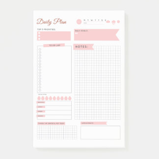 Pastel Daily Plan Post-it Nota - Plan uw Dag! Post-it® Notes