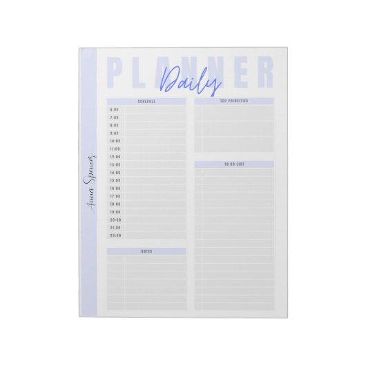 Pastel Daily Planner -  naam Notitieblok (Linkerzijde)