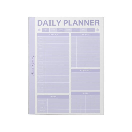 Pastel Daily Planner - naam Notitieblok (Linkerzijde)