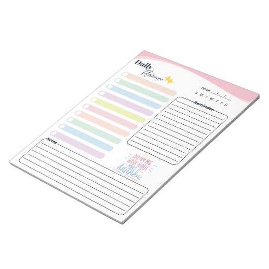 Pastel Daily Planner -To do list, reminder & notes Notitieblok (Schuin)