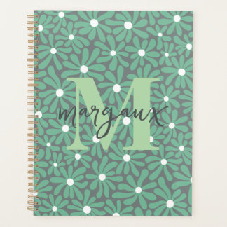 Pastel Daisies Floral Gepersonaliseerde Monogram N Planner