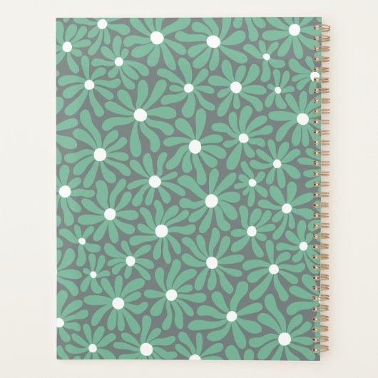 Pastel Daisies Floral Gepersonaliseerde Monogram N Planner (Achterkant)