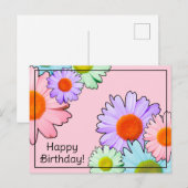 Pastel Daisies Gefeliciteerd Briefkaart (Voorkant / Achterkant)