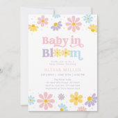 Pastel Daisy Baby in Bloom Baby shower Kaart (Voorkant)