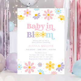 Pastel Daisy Baby in Bloom Baby shower Kaart