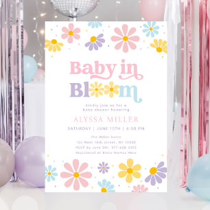 Pastel Daisy Baby in Bloom Baby shower Kaart