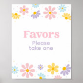 Pastel Daisy Bloem Verjaardag Favorieten Teken Poster (Voorkant)