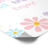 Pastel Daisy Bloem Verjaardag Treats Sign Poster (Hoek)