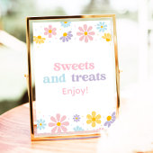 Pastel Daisy Bloem Verjaardag Treats Sign Poster