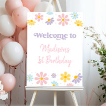 Pastel Daisy Bloem Verjaardag Welkom