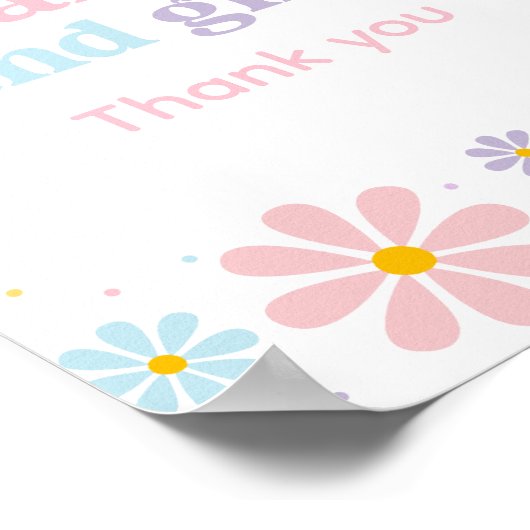 Pastel Daisy Bloem Verjaardagskaarten en Geschenke Poster (Hoek)