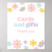 Pastel Daisy Bloem Verjaardagskaarten en Geschenke Poster