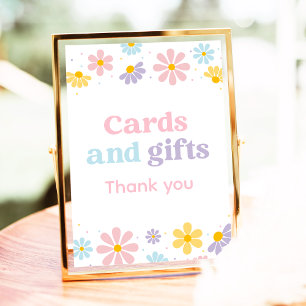 Pastel Daisy Bloem Verjaardagskaarten en Geschenke Poster