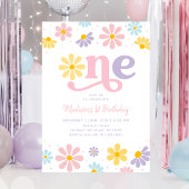 Pastel Daisy Boho eerste verjaardag Kaart