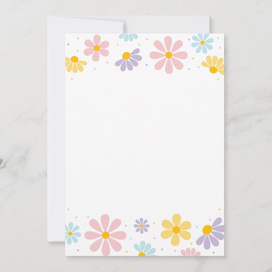 Pastel Daisy Boho tweede verjaardag Kaart (Achterkant)