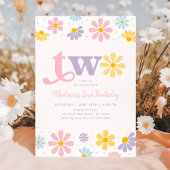 Pastel Daisy Boho tweede verjaardag Kaart