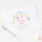 Pastel Daisy Flower Birthday Classic Ronde Sticker (Envelop)