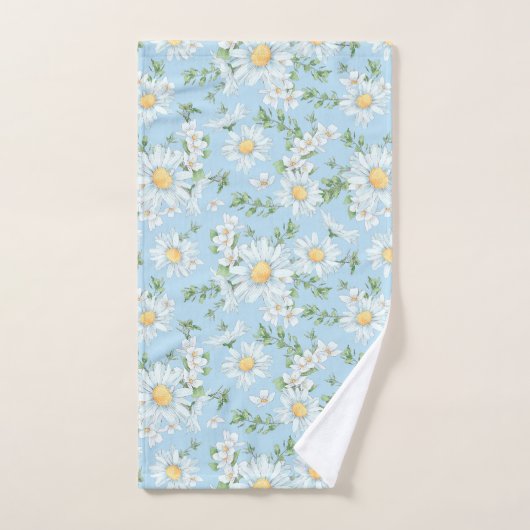 Pastel Daisy Flower Garden Pattern Bad Handdoek (Handdoek)