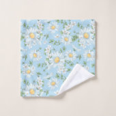 Pastel Daisy Flower Garden Pattern Bad Handdoek (Wasdoekje)