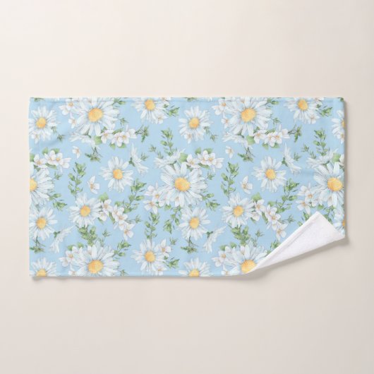 Pastel Daisy Flower Garden Pattern Bad Handdoek (Handdoek)