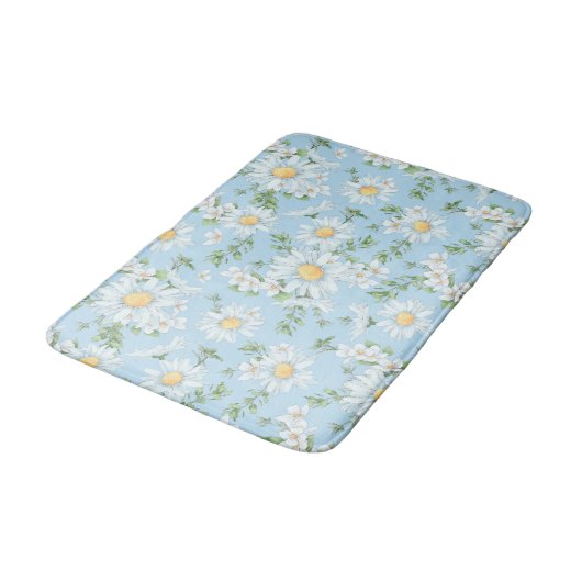 Pastel Daisy Flower Garden Pattern Badmat (Gekanteld)