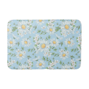 Pastel Daisy Flower Garden Pattern Badmat