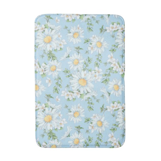 Pastel Daisy Flower Garden Pattern Badmat (Voorkant Verticaal)
