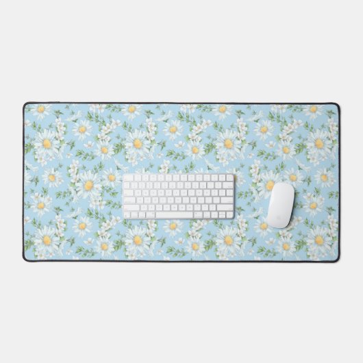 Pastel Daisy Flower Garden Pattern Bureaumat (Keyboard & Muis)