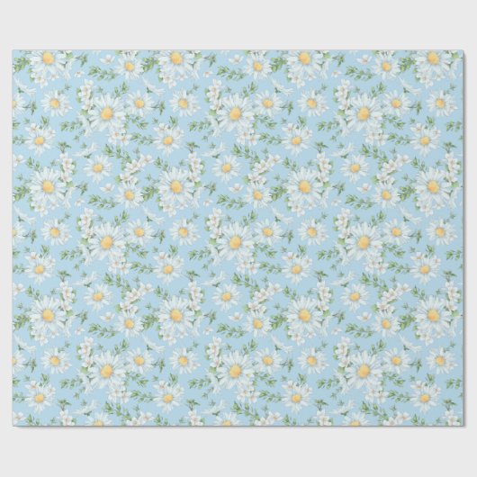 Pastel Daisy Flower Garden Pattern Cadeaupapier (Vlak)