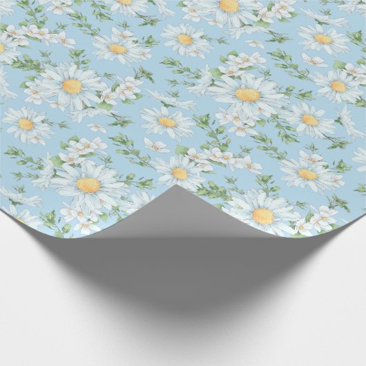 Pastel Daisy Flower Garden Pattern Cadeaupapier (Hoek)