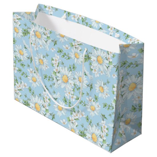 Pastel Daisy Flower Garden Pattern Groot Cadeauzakje (Achterkant Gekanteld)