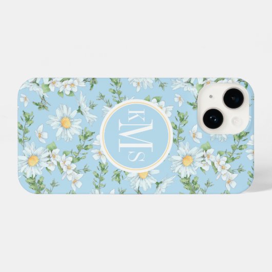 Pastel Daisy Flower Garden Pattern iPhone Hoesje (Achterkant horizontaal)