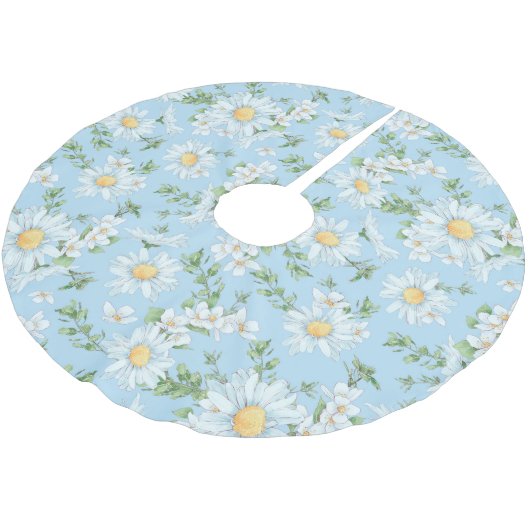 Pastel Daisy Flower Garden Pattern Kerstboom Rok (Gekanteld)