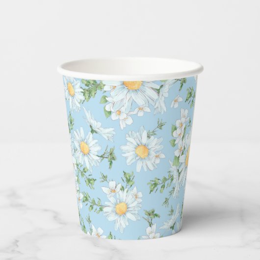Pastel Daisy Flower Garden Pattern Papieren Bekers (Achterkant)