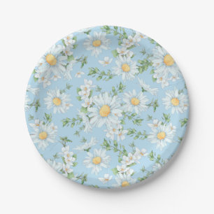 Pastel Daisy Flower Garden Pattern Papieren Bordje