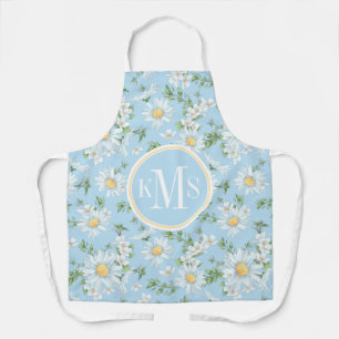 Pastel Daisy Flower Garden Pattern Schort
