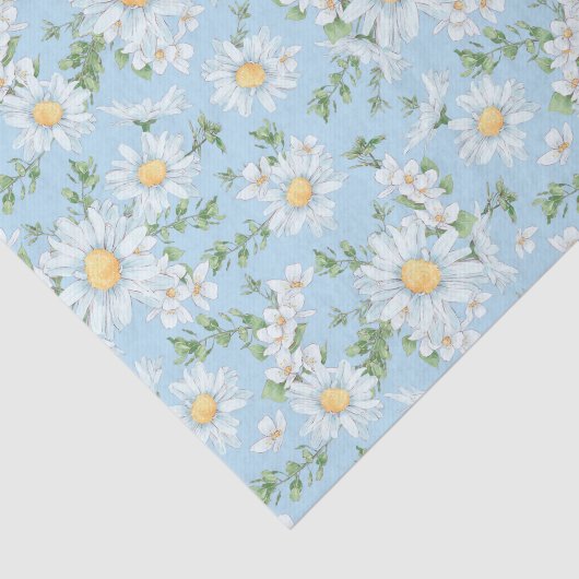 Pastel Daisy Flower Garden Pattern Tissuepapier (Detail)