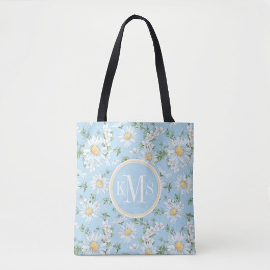 Pastel Daisy Flower Garden Pattern Tote Bag (Voorkant)
