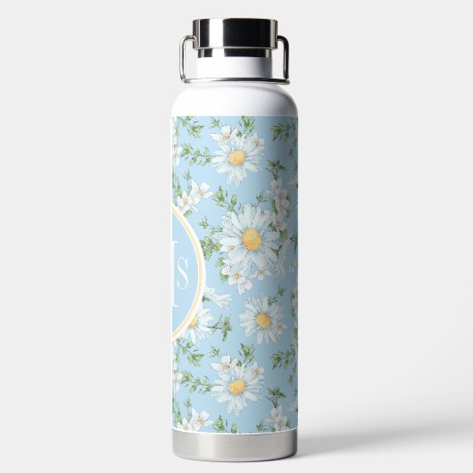 Pastel Daisy Flower Garden Pattern Waterfles (Achterkant)