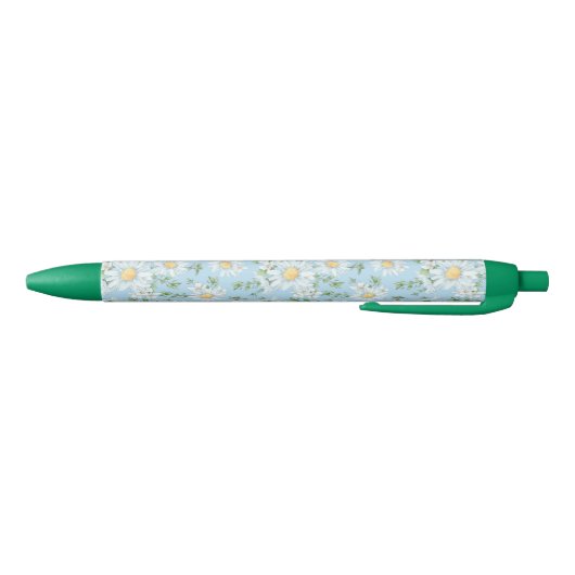 Pastel Daisy Flower Garden Pattern Zwarte Inkt Pen (Bodem)