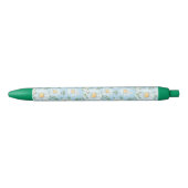 Pastel Daisy Flower Garden Pattern Zwarte Inkt Pen (Voorkant)