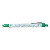 Pastel Daisy Flower Garden Pattern Zwarte Inkt Pen (Bovenkant)