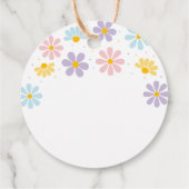 Pastel Daisy Flower Verjaardag Bedankjes Labels (Achterkant)