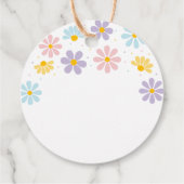 Pastel Daisy Flower Verjaardag Bedankjes Labels (Achterkant)