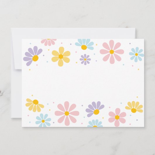 Pastel Daisy Flower Verjaardag Bedankkaart (Achterkant)