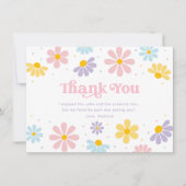 Pastel Daisy Flower Verjaardag Bedankkaart (Voorkant)