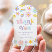 Pastel Daisy Flower Verjaardag Cadeaulabel