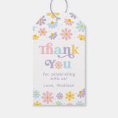 Pastel Daisy Flower Verjaardag Cadeaulabel (Voorkant)