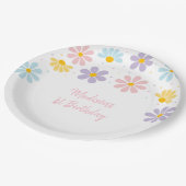 Pastel Daisy Flower Verjaardag Papieren Bordje (Gekanteld)